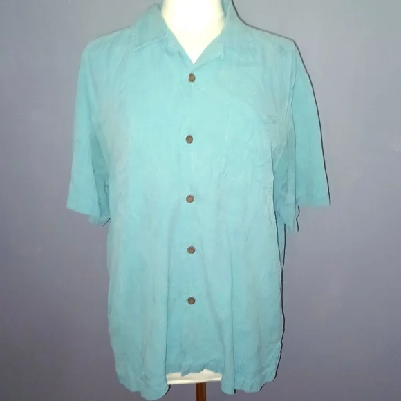 Vintage Tommy Bahama Silk Button-Down Shirt - Picture 4 of 12